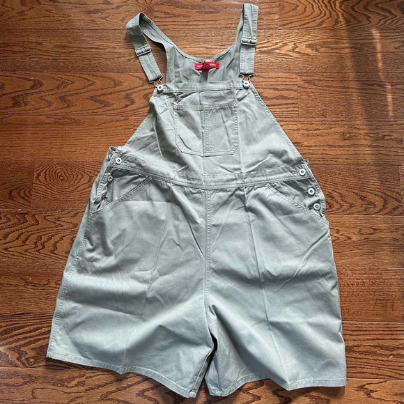 Vintage Green Short Overalls